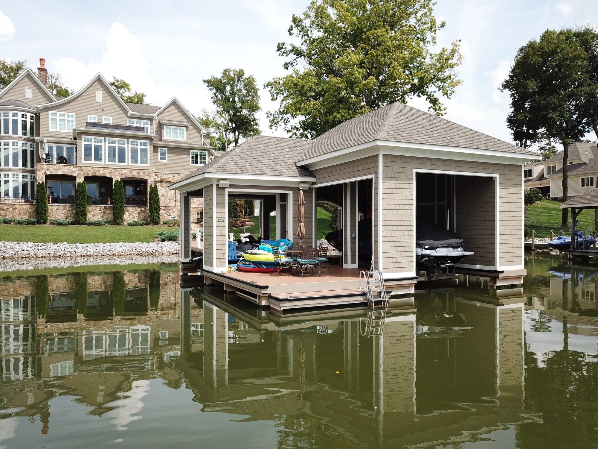 Two-story DOCK&DECK boat dock on Fort Loudoun Lake in Knoxville