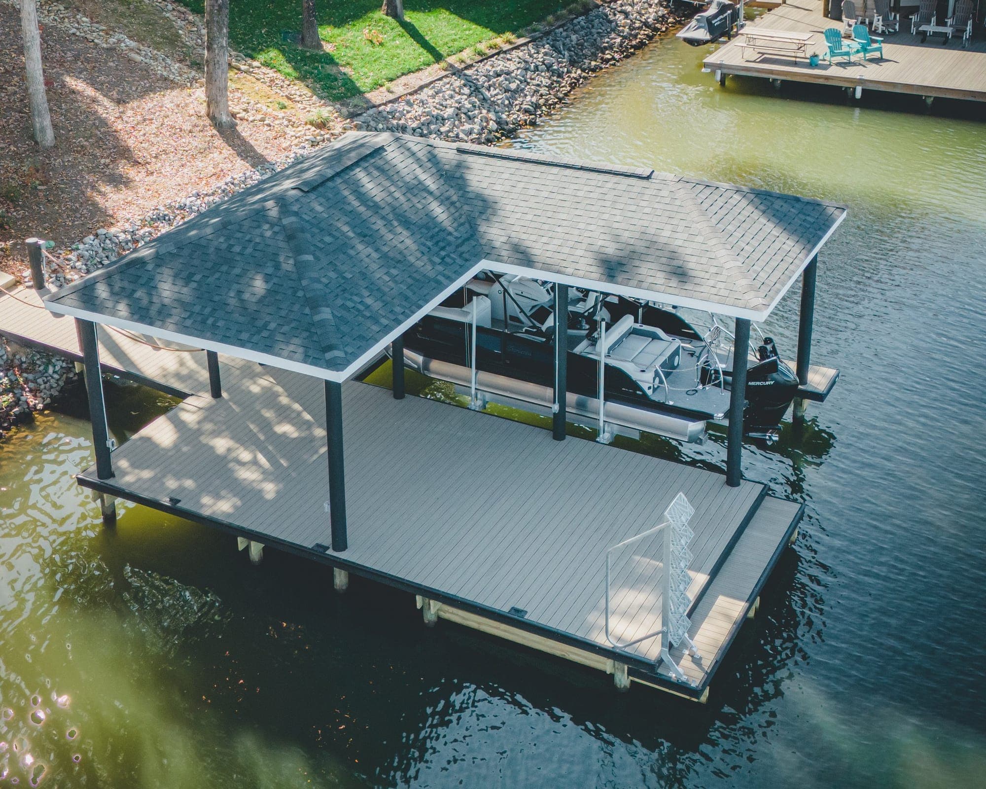 Covered DOCK&DECK boat dock on Tellico Lake in Loudon